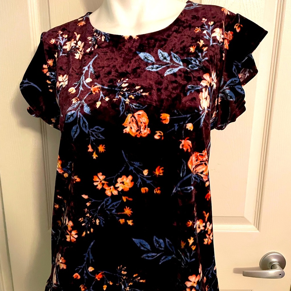 Velvet Floral Top